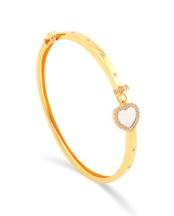 GELANG TANGAN ROUGE MOTHER OF PEARL PUTIH + BATU (BUJUR)