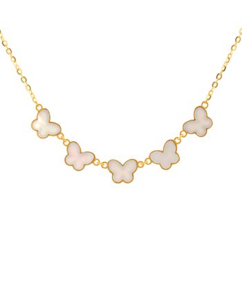 RANTAI LEHER FLUTTER ESSENCE MOTHER OF PEARL PUTIH