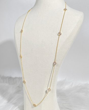 RANTAI LEHER CORA BULAT MOTHER OF PEARL