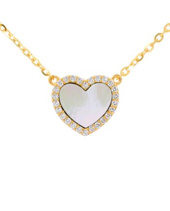 RANTAI LEHER FUN SHIMMERING AMORE MOTHER OF PEARL PUTIH + BATU