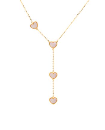RANTAI LEHER RENATA LOVE MERAH JAMBU MOTHER OF PEARL