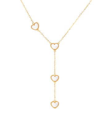 RANTAI LEHER RENATA LOVE PUTIH MOTHER OF PEARL