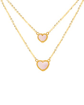 RANTAI LEHER RAMONA LOVE MERAH JAMBU KECIL MOTHER OF PEARL