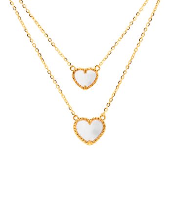 RANTAI LEHER RAMONA LOVE PUTIH MOTHER OF PEARL