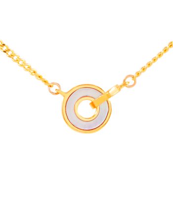 RANTAI LEHER LINGKARAN MOTHER OF PEARL