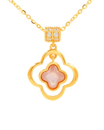 RANTAI LEHER CLOVER PATTERN MOTHER OF PEARL