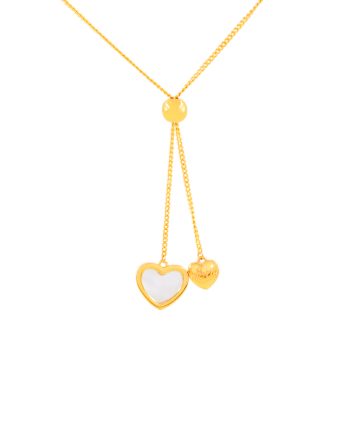 RANTAI LEHER DUA CINTA MOTHER OF PEARL