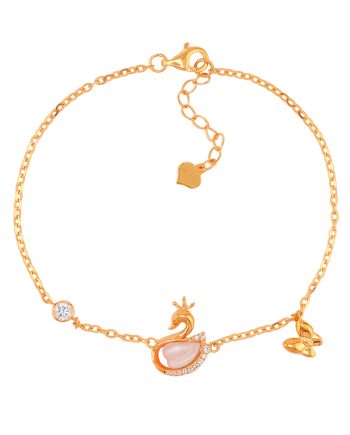 RANTAI TANGAN PECULIAR SWAN LAKE MOTHER OF PEARL MERAH JAMBU