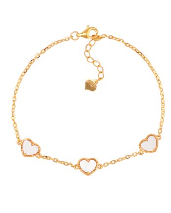 RANTAI TANGAN TRI FUN AMORE PETITE MOTHER OF PEARL PUTIH