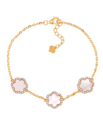RANTAI TANGAN SHIMMERING FLORALIE MOTHER OF PEARL PUTIH