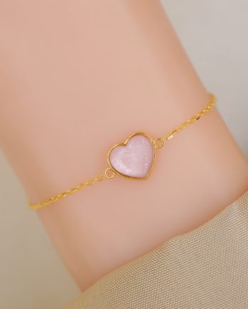 RANTAI TANGAN SINGLE HEART MOTHER OF PEARL