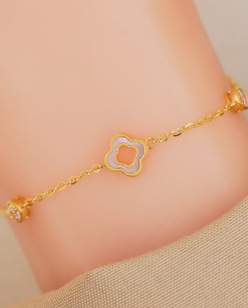 RANTAI TANGAN LUCKY CLOVER MOTHER OF PEARL