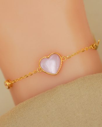 RANTAI TANGAN PECULIAR SINGLE HEART GRANDE MOTHER OF PEARL