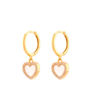 SUBANG KLIP SHIMMERING AMORE MOTHER OF PEARL PUTIH + BATU (DIAMETER 0.90CM +/-)