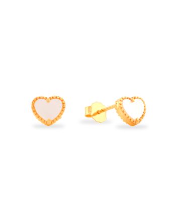 SUBANG PAKU DOTTED LOVE MINI MOTHER OF PEARL PUTIH