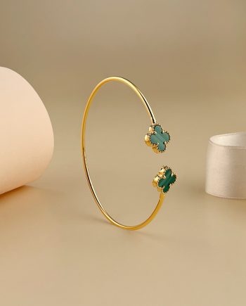 GELANG TANGAN PETITE CLOVER MALACHITE HIJAU (BUJUR)