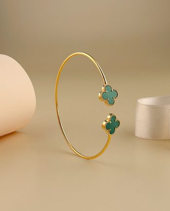 GELANG TANGAN GRAND CLOVER MALACHITE HIJAU (BUJUR)