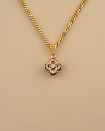 LOKET WHIRLING CLOVER IZZARA MINI MALACHITE HIJAU