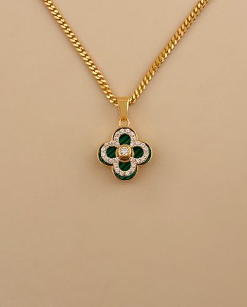 LOKET WHIRLING CLOVER IZZARA MIDI MALACHITE HIJAU