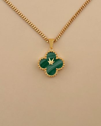 LOKET CLOCK CLOVER BESAR MALACHITE HIJAU