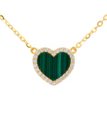 RANTAI LEHER FUN SHIMMERING AMORE BATU MALACHITE HIJAU + BATU