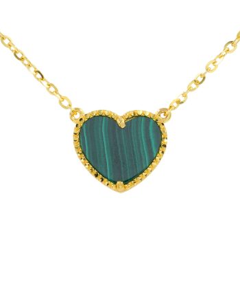 RANTAI LEHER FUN AMORE BATU MALACHITE HIJAU