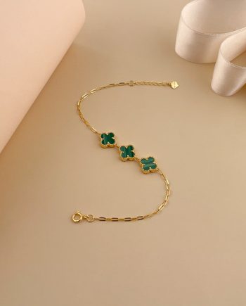 RANTAI TANGAN XENA KLOVER GRANDE BATU MALACHITE HIJAU
