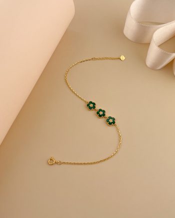 RANTAI TANGAN TRI VASTE MINIMALIS MALACHITE HIJAU