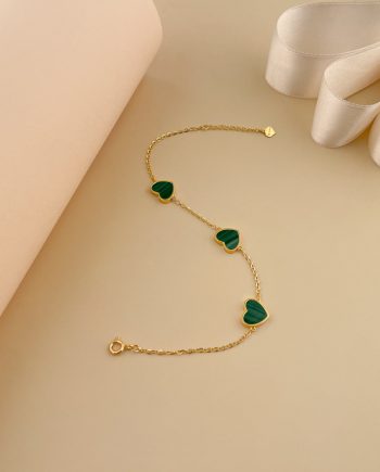 RANTAI TANGAN LOVE CHAIN MINIMALIS MALACHITE HIJAU
