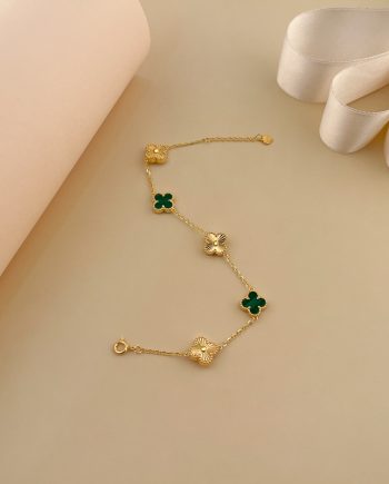 RANTAI TANGAN CLOVER FIESTA BESAR MALACHITE HIJAU