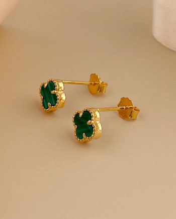 SUBANG PAKU SMALL CLOVER MALACHITE HIJAU