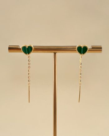 SUBANG JARUM LOVE PETITE BATU MALACHITE HIJAU