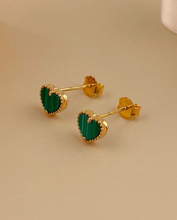 SUBANG PAKU DOTTED LOVE MINI MALACHITE HIJAU