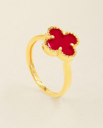 CINCIN BESAR KLOVER BATU AGATE MERAH