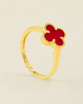 CINCIN CLOVER BATU AGATE MERAH