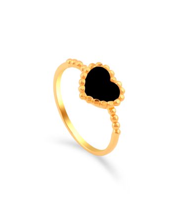 CINCIN DOTTED LOVE BATU AGATE HITAM