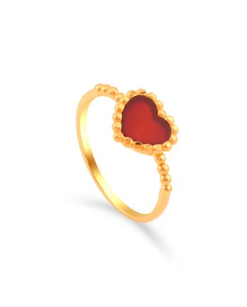 CINCIN DOTTED LOVE BATU AGATE MERAH
