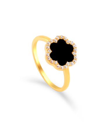 CINCIN SHIMMERING FLORALIE BATU AGATE HITAM
