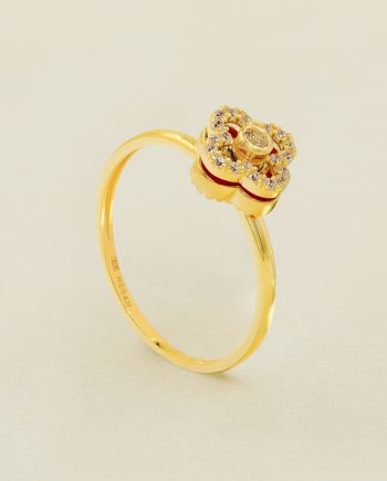 CINCIN WHIRLING CLOVER IZZARA KECIL BATU AGATE MERAH + BATU