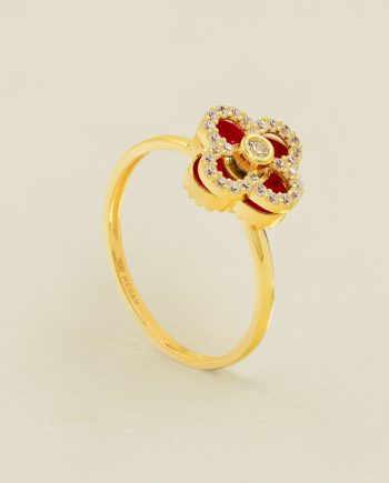 CINCIN WHIRLING CLOVER IZZARA MIDI BATU AGATE MERAH + BATU