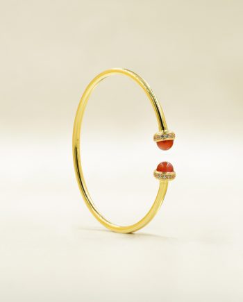 GELANG TANGAN BIANCA BATU AGATE MERAH MINIMALIS (BUJUR)