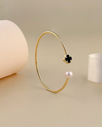GELANG TANGAN MUTIARA MENGILAP BUJUR BATU AGATE HITAM
