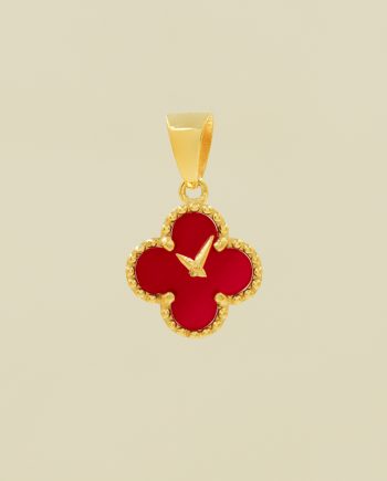 LOKET CLOCK CLOVER KECIL BATU AGATE MERAH