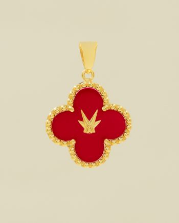 LOKET CLOCK CLOVER BESAR BATU AGATE MERAH
