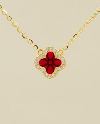 RANTAI LEHER AMIKA MINI BATU AGATE MERAH + BATU
