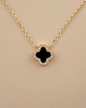 RANTAI LEHER AMIKA PETITE BATU AGATE HITAM + BATU