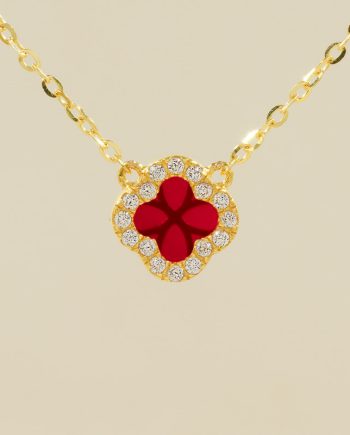 RANTAI LEHER AMIKA PETITE BATU AGATE MERAH + BATU