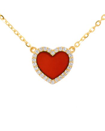 RANTAI LEHER FUN SHIMMERING AMORE BATU AGATE MERAH + BATU
