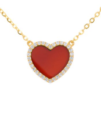 RANTAI LEHER FUN SHIMMERING AMORE BATU AGATE MERAH + BATU