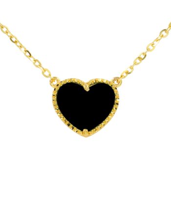 RANTAI LEHER FUN AMORE BATU AGATE HITAM